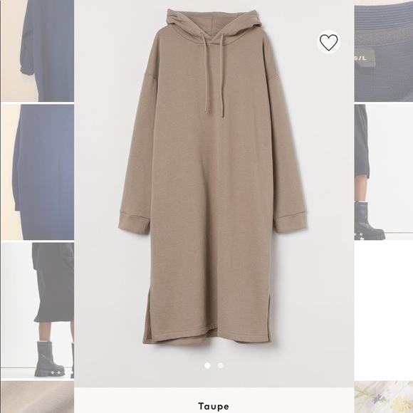 H&M hoodie midi taupe dress - Picture 1 of 5